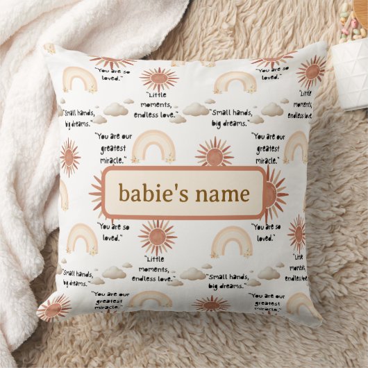 Coussin inspirational quotes for a baby (Couverture)