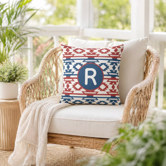 Coussin Inspiré des Amérindiens, motifs tribaux intemporel