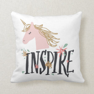 Coussin Inspirez la licorne de crinière d'or de  