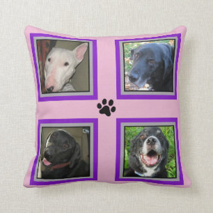 Coussin Instagram 4 Cadre-Roses Famille-Pourpres d'animal
