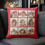 Coussin Instagram Photo Collage 9 photos Classique Rouge<br><div class="desc">Utilisez vos photos avec ou sans cadres pour créer votre propre oeuvre d'art ! Ajoutez vos photos et instantanés préférés à cette bande pour un garde-mémoire amusant. Une façon artistique d'afficher vos meilleures photos de partage.</div>