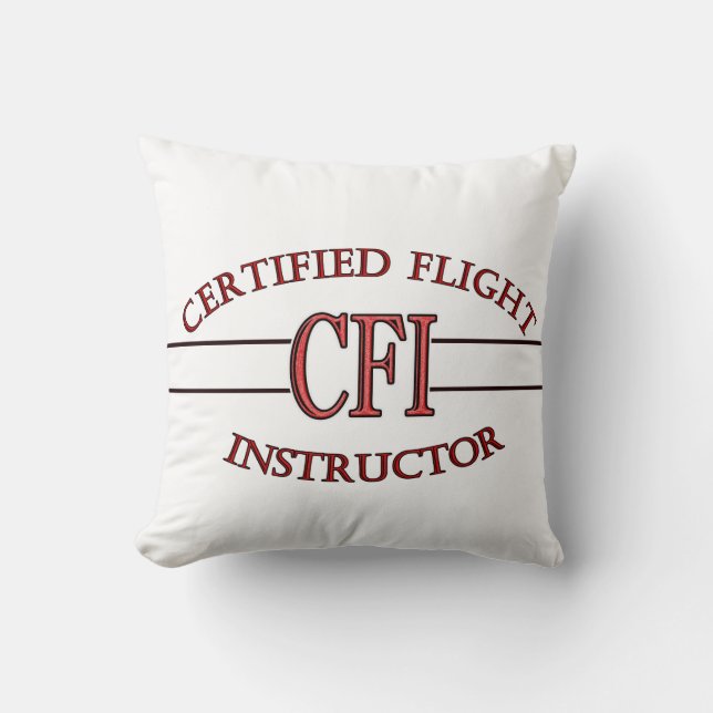 COUSSIN INSTRUCTEUR DE VOL CERTIFIÉ ROUGE DE LOGO CFI (Recto)