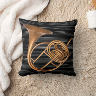Coussin Instrument de musique en cuivre cor vintage décora