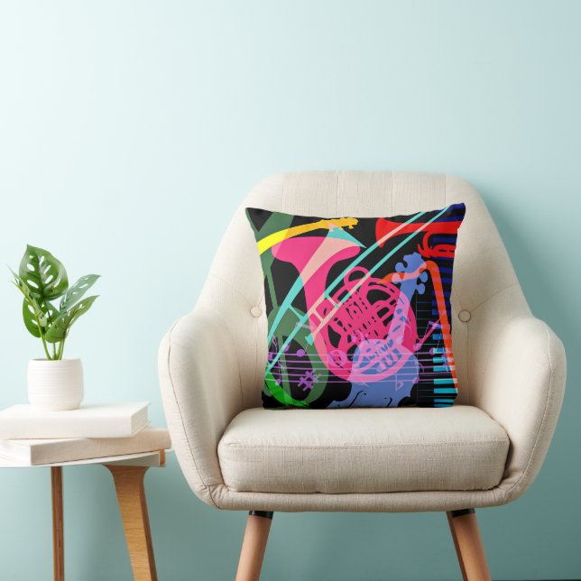 Coussin Instruments de musique design Pop Art (Chaise)