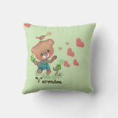 Coussin Insupportable douce fille et ours en peluche (Verso)