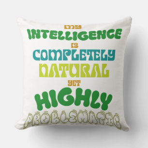 Coussin Intelligence Naturelle Amusante Typographie Vintag