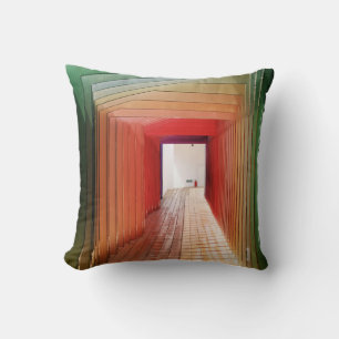 Coussin Intérieur du hall en bois vert et rouge