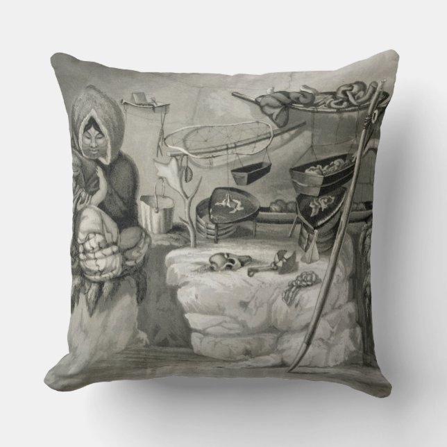 Coussin Intérieur d'une hutte esquimaude de neige, île (Recto)