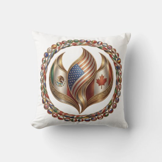 Coussin International Unity Flame with World Flags Emblem  (Recto)