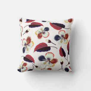 Coussin Intersecter courbe élégant flux d'hibiscus stylisé