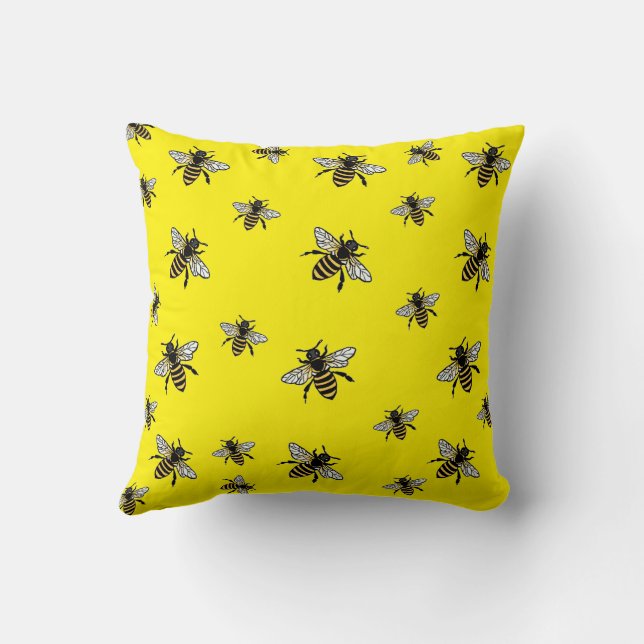 Coussin invasion d'abeilles (Verso)