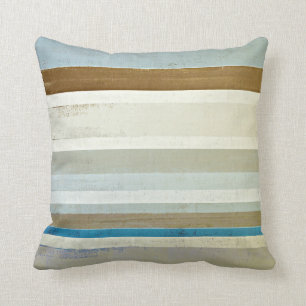 Coussin "Inventez" l'art abstrait bleu et beige
