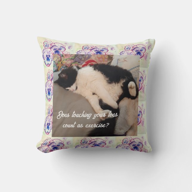Coussin Invitation d'anniversaire pour enfant avec un chat (Recto)