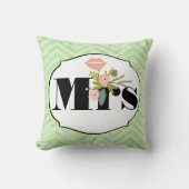 Coussin Invitation de Mint Mariage damassé moderne (Recto)