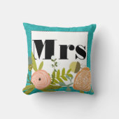 Coussin Invitation de Mint Mariage damassé moderne (Recto)
