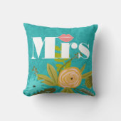 Coussin Invitation de Mint Mariage damassé moderne (Recto)