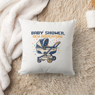 Coussin Invitation pour la Baby Shower : Nouvelles Aventur