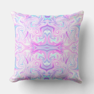 Coussin Iridescente Pastel Swirl Design Motif Abstrait
