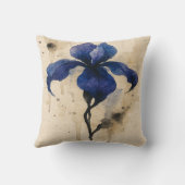 Coussin Iris Aquarelle Abstrait (Verso)