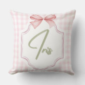 Coussin Iris Baby Girl Nursery Art Pink Bow personnalisé (Recto)