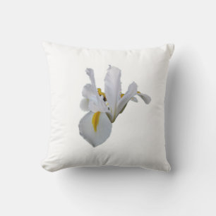 Coussin Iris Blanc Avec Centre Jaune