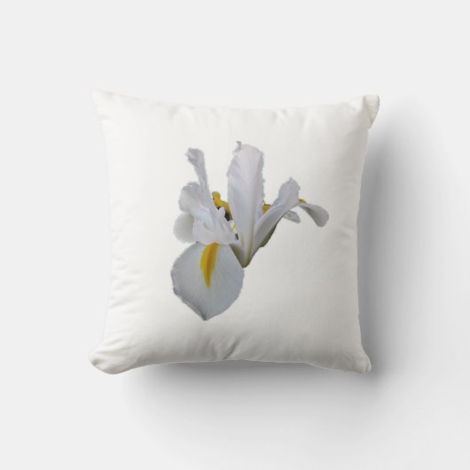 Coussin Iris Blanc Avec Centre Jaune (Recto)