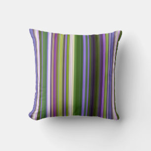 Coussin Iris Blossoms pourpre et vert bande