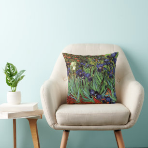 Coussin Iris de Vincent van Gogh, Art du jardin vintage