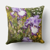 Coussin Iris Irises Fleur violette Anniversaire Filles Nom (Verso)
