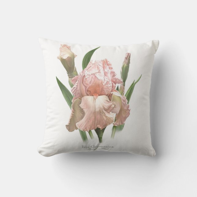 Coussin Iris Rose Pâle (Recto)