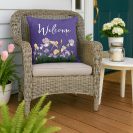 Coussin Irises Floral Purple Bienvenue