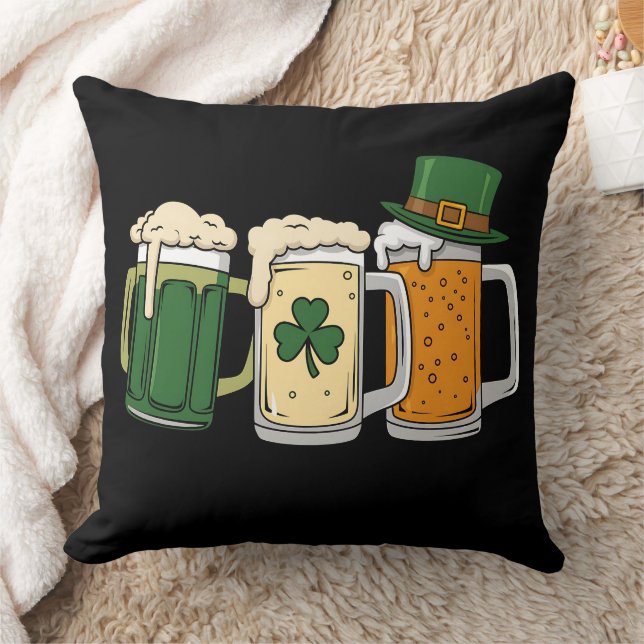 Coussin Irish Beer Irlande Drapeau St Patrick's Day Shamro (Couverture)