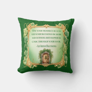 Coussin Irish Blessiness Happiness À Travers Votre Porte