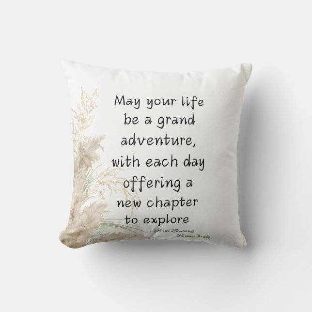 Coussin Irish Blessing May Your Life Be a Grand Adventure (Recto)