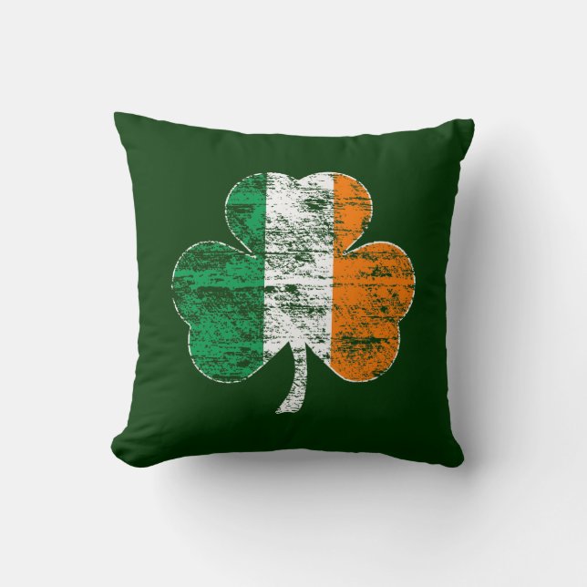 Coussin irlandais affligé de shamrock de drapeau (Recto)