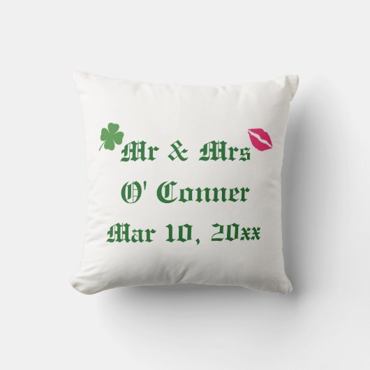 Coussin irlandais de mariage (Recto)