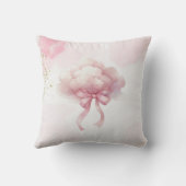 Coussin It's a Girl Pink Stork Pink Clouds Baby Shower (Verso)
