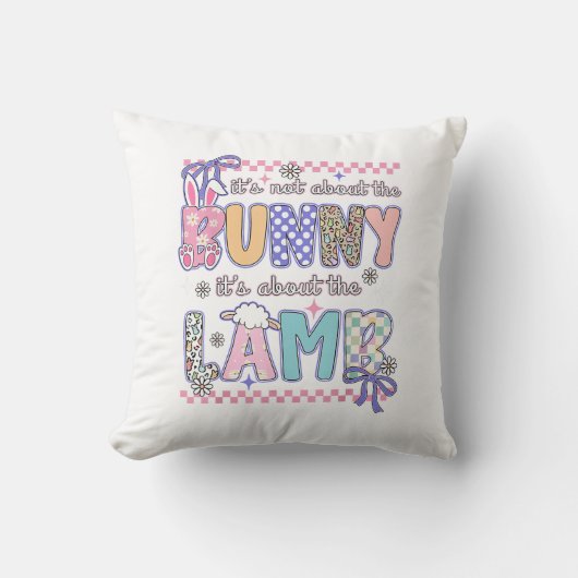 Coussin It's Not About The Bunny Christian Jesus Lamb Bibl (Recto)