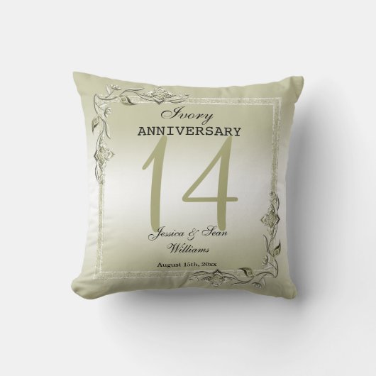 Coussin Ivory Gem & Parties scintillant 14e anniversaire d (Recto)