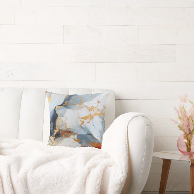 Coussin Ivory Marble with Gold & Rust Veins (Canapé)