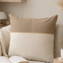Ivory Taupe Divide Throw Pillow