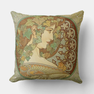 Coussin Ivy par Alphonse Mucha