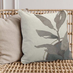 Coussin Ivy Sage Vert & Gris Simple Aquarelle Feuilles