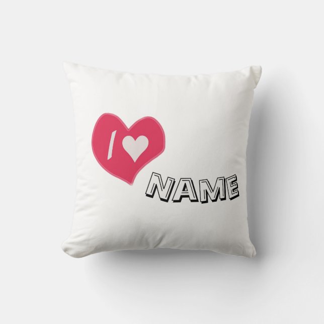 Coussin “I🤍You Heart – Cute Romantic Gift Design” (Recto)