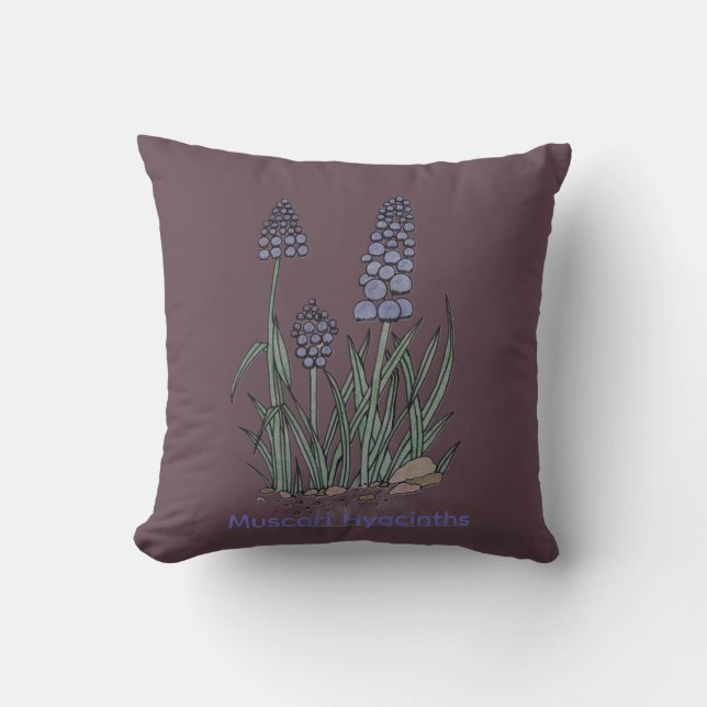 Coussin Jacintes Muscari bleues (Recto)