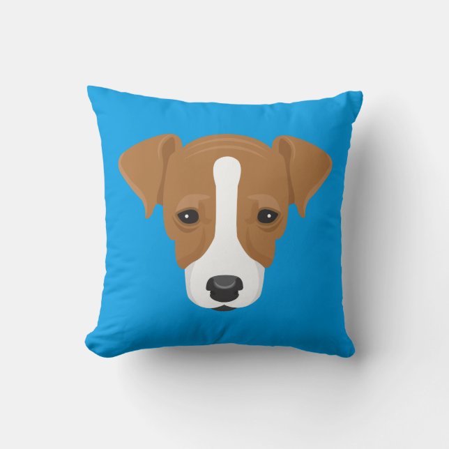 Coussin Jack bleu Russell Terrier (Recto)