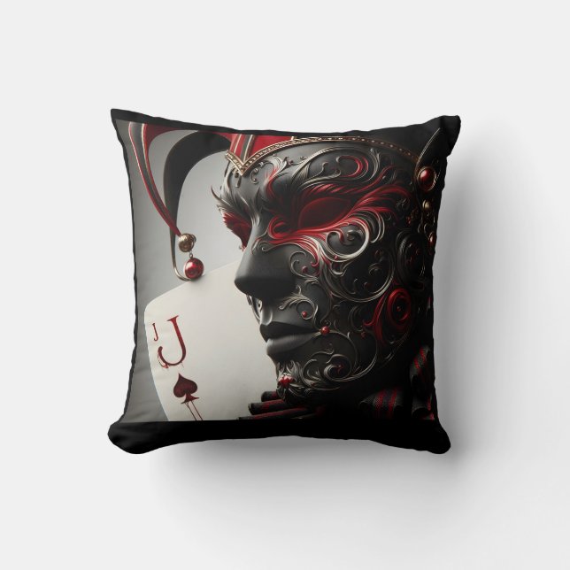 Coussin Jack of Spades Masque Jeu d'oreiller | Arlequin (Recto)