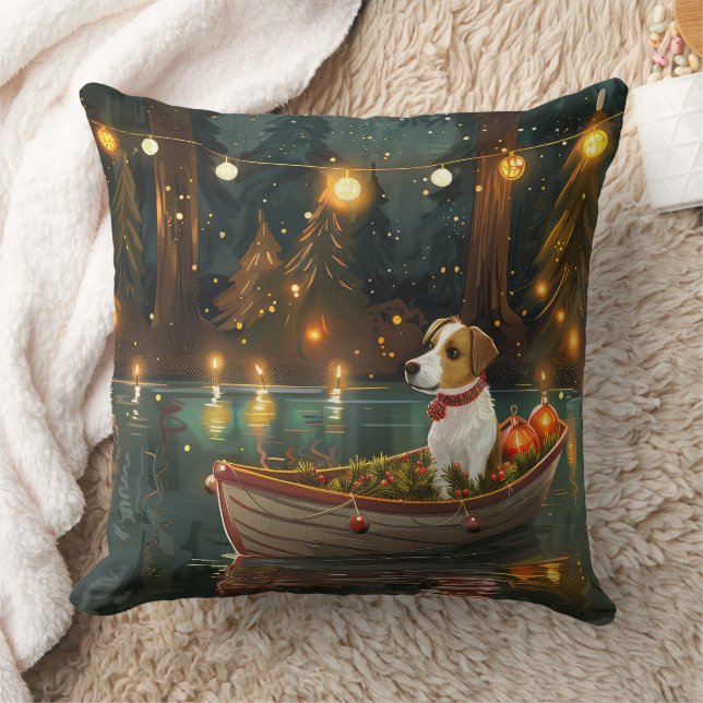 Coussin Jack Russell Christmas Festive Voyage (Couverture)