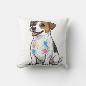 Coussin Jack Russell joyeux éclaboussure de fun (Recto)