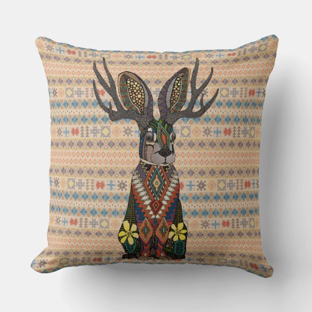 Coussin jackalope oregon pâle tan (Recto)